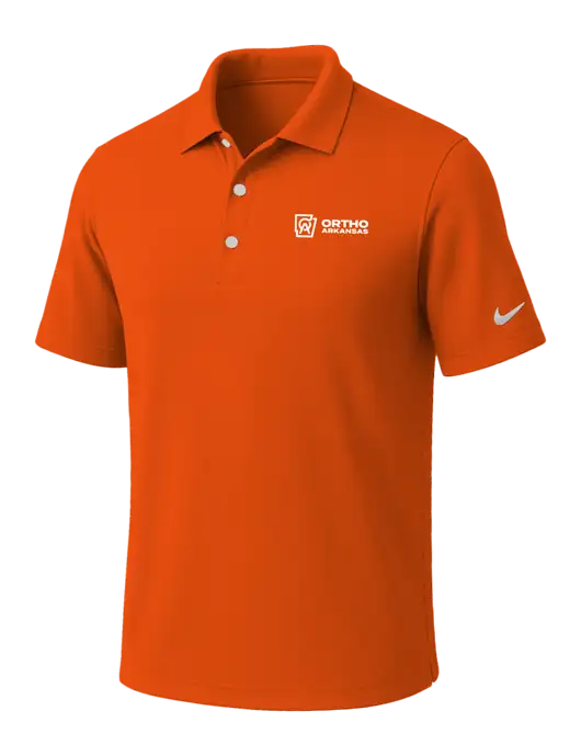 NIKE Orange Dri-Fit Micro Pique Polo w/Ortho Logo