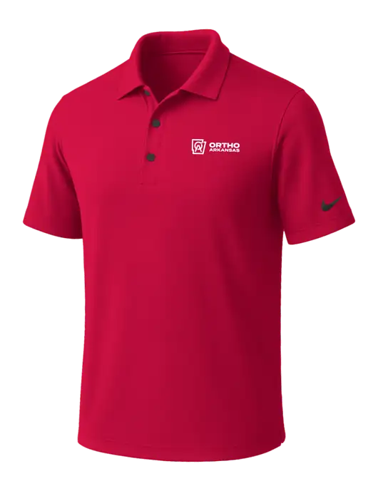 NIKE Red Dri-Fit Micro Pique Polo w/Ortho Logo