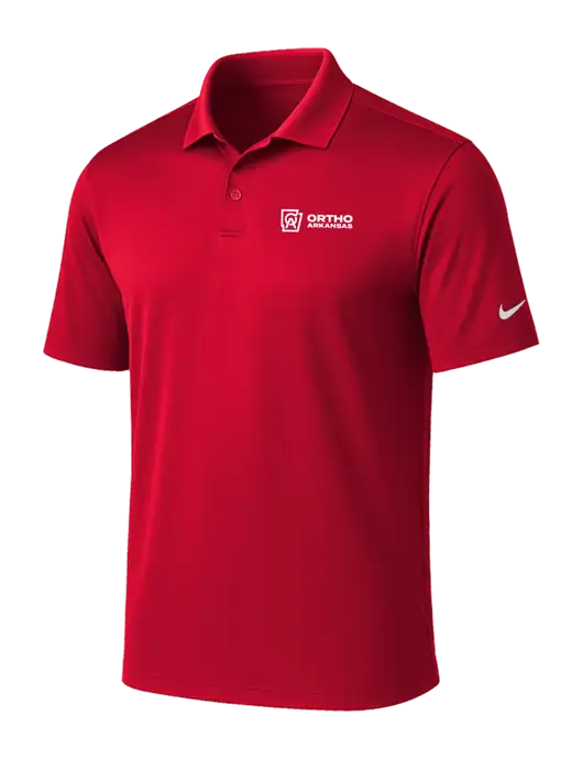 NIKE Red Victory Solid Polo w/Ortho Logo