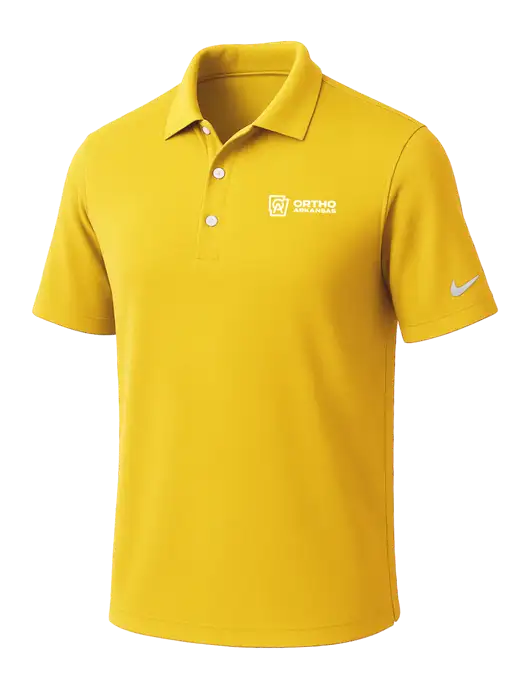 NIKE Yellow Gold Dri-Fit Micro Pique 2.0 Polo
 w/Ortho Logo