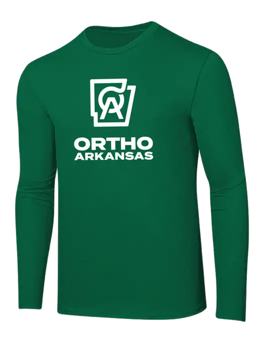 Ring Spun Kelly Green 4.5 oz Long Sleeve T-Shirt w/Ortho Logo