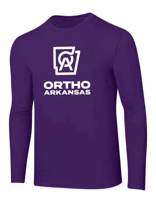 Ring Spun Purple 4.5 oz Long Sleeve T-Shirt w/Ortho Logo