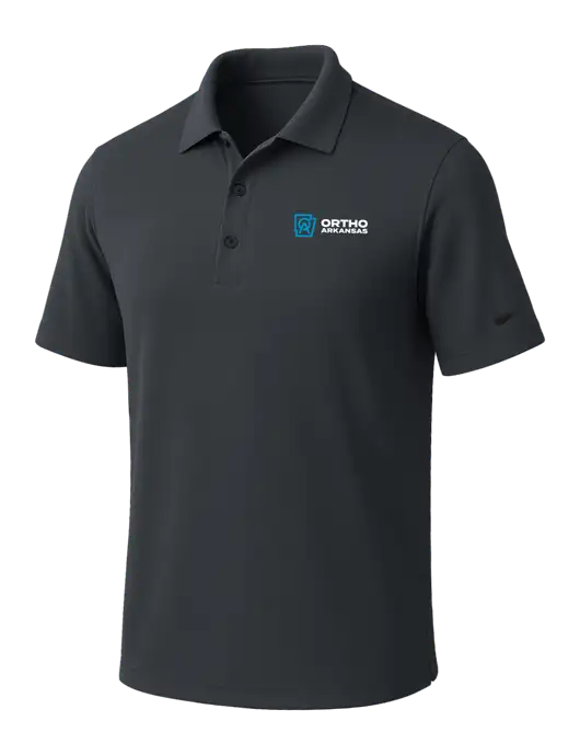NIKE Dark Grey Dri-Fit Micro Pique Polo w/Ortho Logo