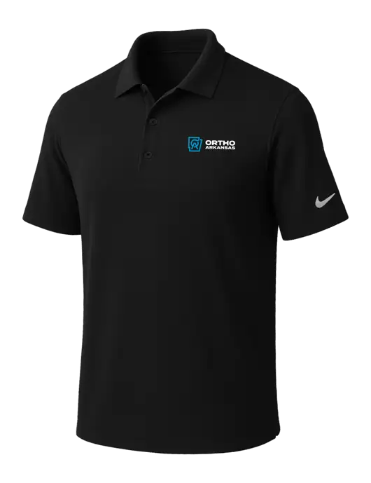 NIKE Black Dri-Fit Micro Pique Polo w/Ortho Logo
