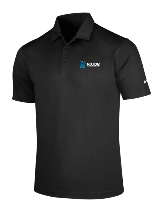 NIKE Black Dri-Fit Vertical Mesh Polo w/Ortho Logo