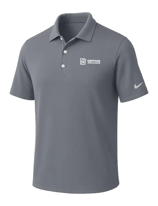 NIKE Medium Grey Dri-Fit Micro Pique Polo w/Ortho Logo