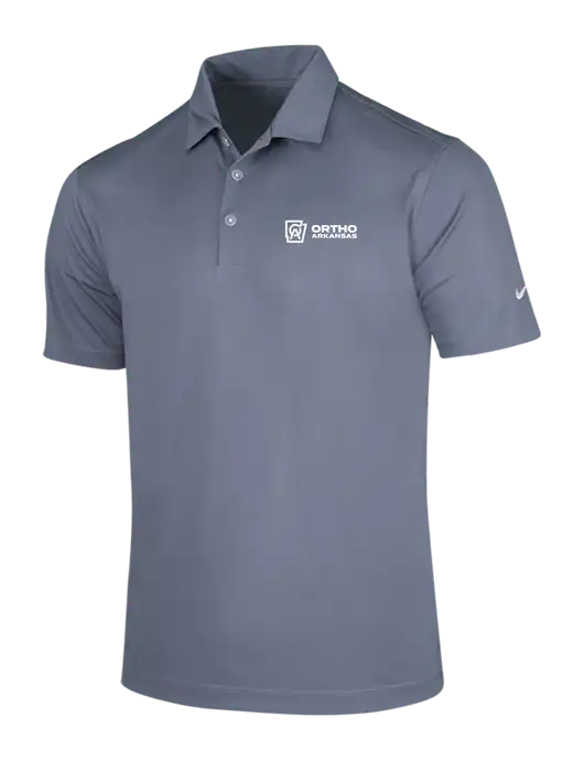 NIKE Medium Grey Dri-Fit Vertical Mesh Polo w/Ortho Logo