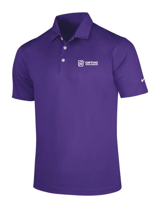 NIKE Purple Dri-Fit Vertical Mesh Polo w/Ortho Logo