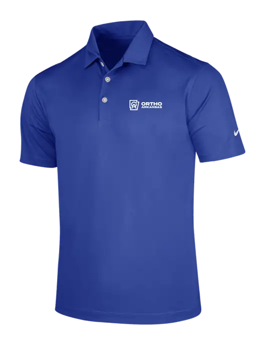 NIKE Dark Royal Dri-Fit Vertical Mesh Polo w/Ortho Logo