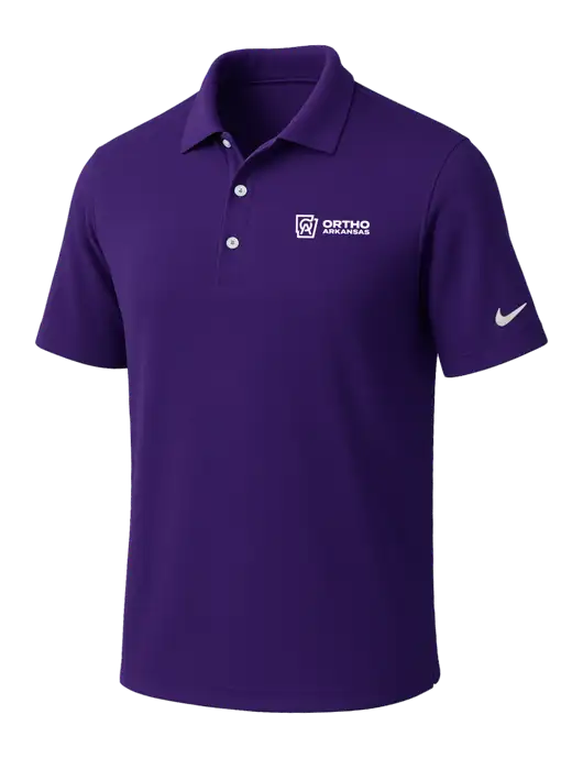 NIKE Purple Dri-Fit Micro Pique Polo w/Ortho Logo