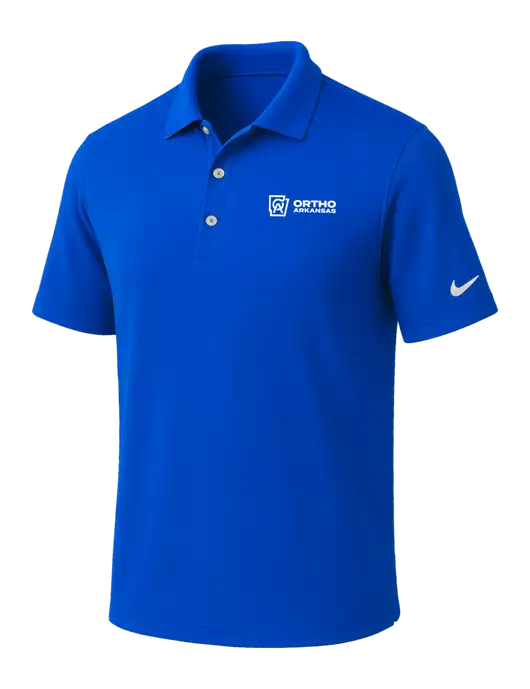 NIKE Royal Dri-Fit Micro Pique Polo w/Ortho Logo