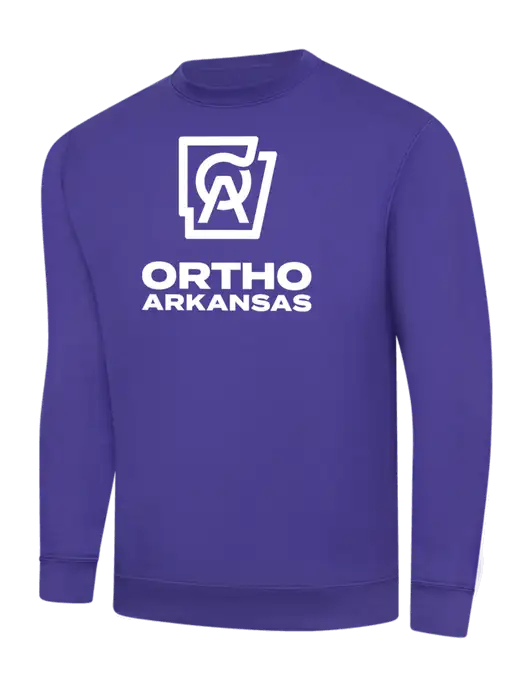 Purple 9 oz 50/50 Cotton/Poly Crew Sweatshirt w/Ortho Logo