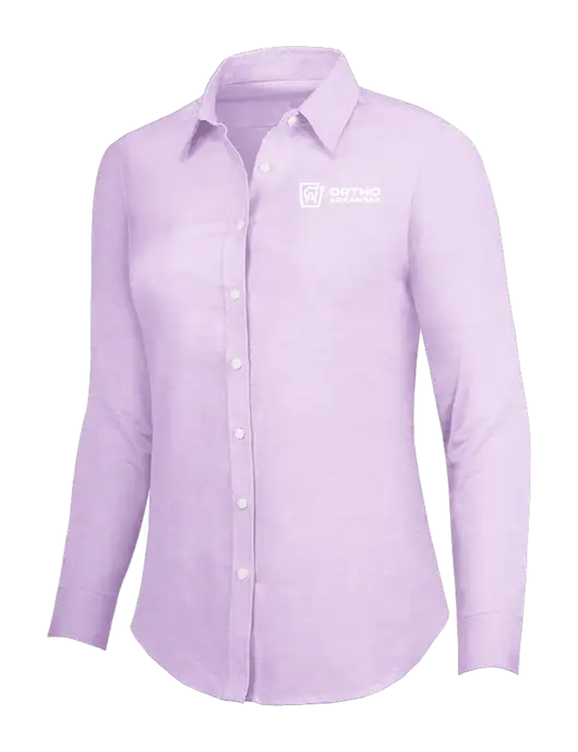 Soft Purple Womens SuperPro Oxford Shirt w/Ortho Logo