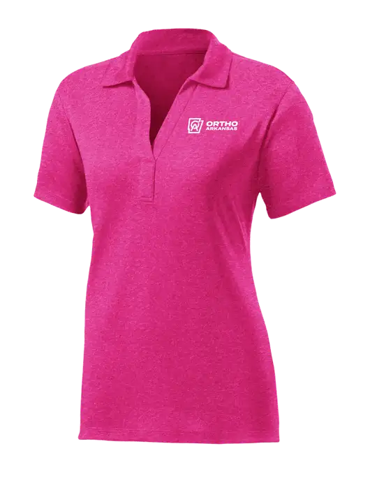 Womens Pink Raspberry Heather Contender Polo w/Ortho Logo