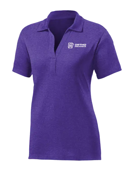 Womens Purple Heather Contender Polo w/Ortho Logo