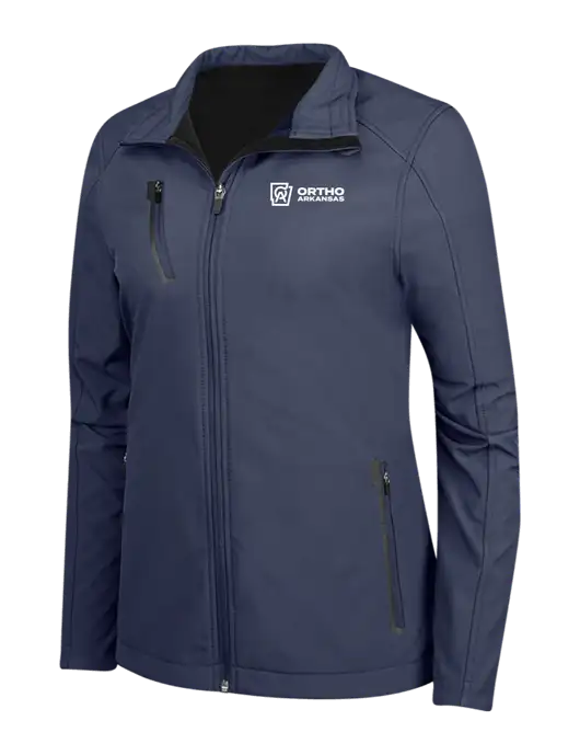 Navy Womens Welded Softshell Jacket w/Ortho Logo