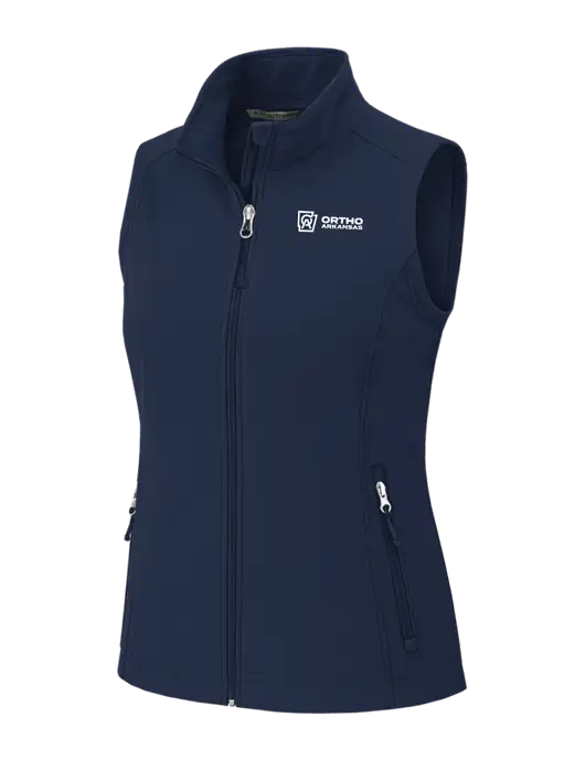 Navy Womens Core Soft Shell Vest w/Ortho Logo