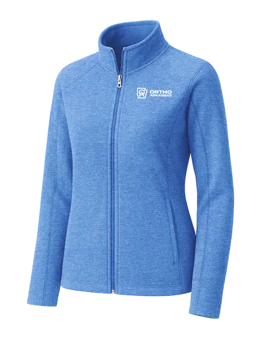 Light Royal Heather Womens Microfleece Full-Zip Jacket w/Ortho Logo