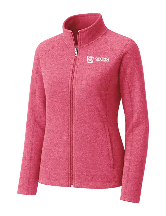 Fuchsia Heather Womens Heather Microfleece Full-Zip Jacket w/Ortho Logo
