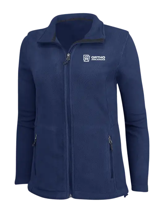 Womens Navy Fleece Jacket w/Ortho Logo