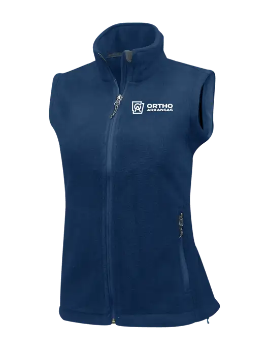 Navy Womens Fleece Vest w/Ortho Logo