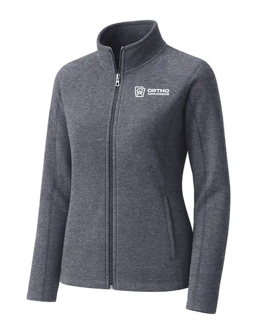 Light Navy Heather Womens Microfleece Full-Zip Jacket w/Ortho Logo