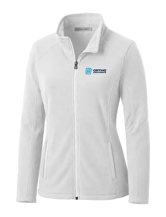 White Womens Microfleece Jacket w/Ortho Logo