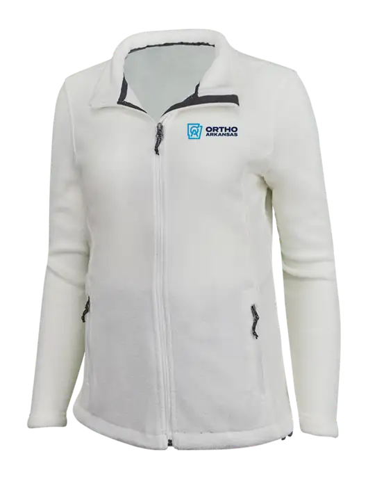 Womens White Fleece Jacket w/Ortho Logo