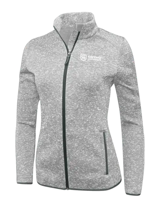 Grey Heather Womens Sweater Fleece Jacket w/Ortho Logo