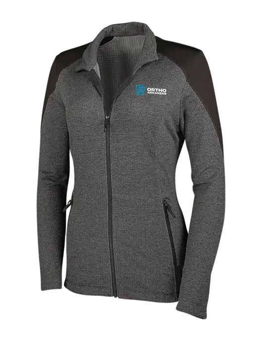 Medium Grey Heather Womens Grid Fleece Jacket w/Ortho Logo