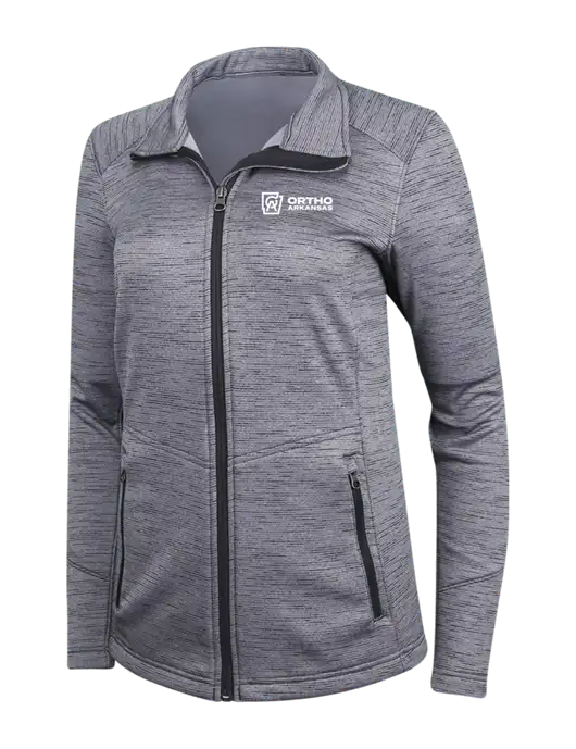 Medium Grey Womens Digi Stripe Fleece Jacket w/Ortho Logo