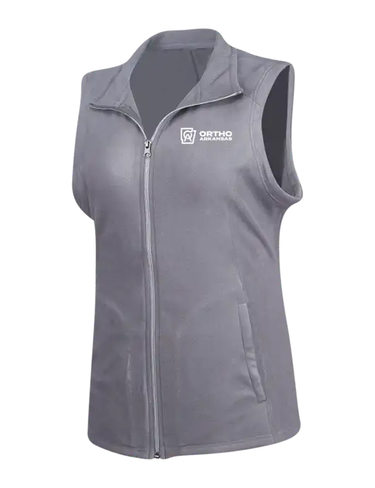 Medium Grey Womens Microfleece Vest w/Ortho Logo