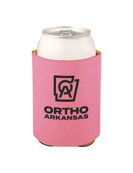 Pink Leatherette Beverage Holder w/Ortho Logo