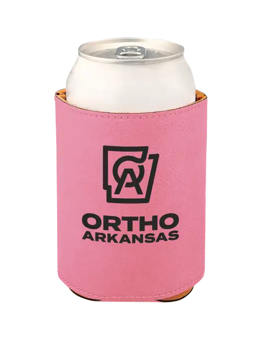Pink Leatherette Beverage Holder w/Ortho Logo