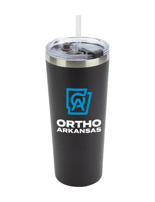 Brighton Black 20 oz Insulated Tumbler & Straw w/Ortho Logo