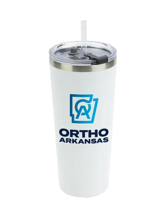 Brighton White 20 oz Insulated Tumbler & Straw w/Ortho Logo