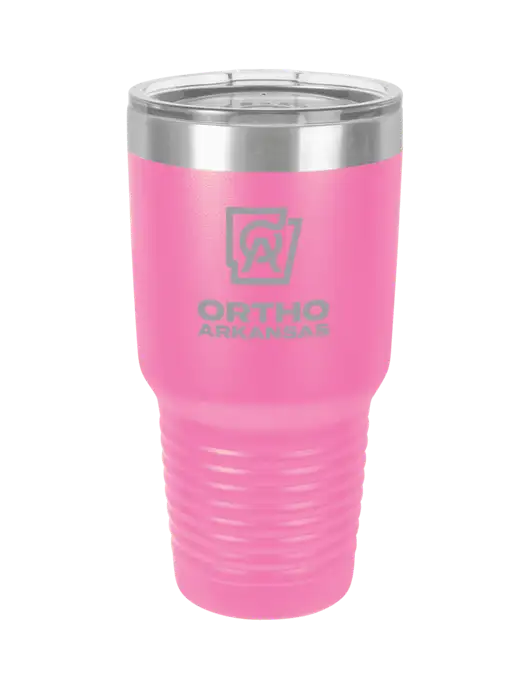 Polar Camel 30 oz Powder Coated Pink Vacuum Insulated Tumbler w/Ortho Logo