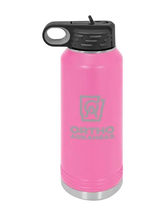 Polar Camel 32 oz Powder Coated Pink Vacuum Insulated Water Bottle w/Ortho Logo