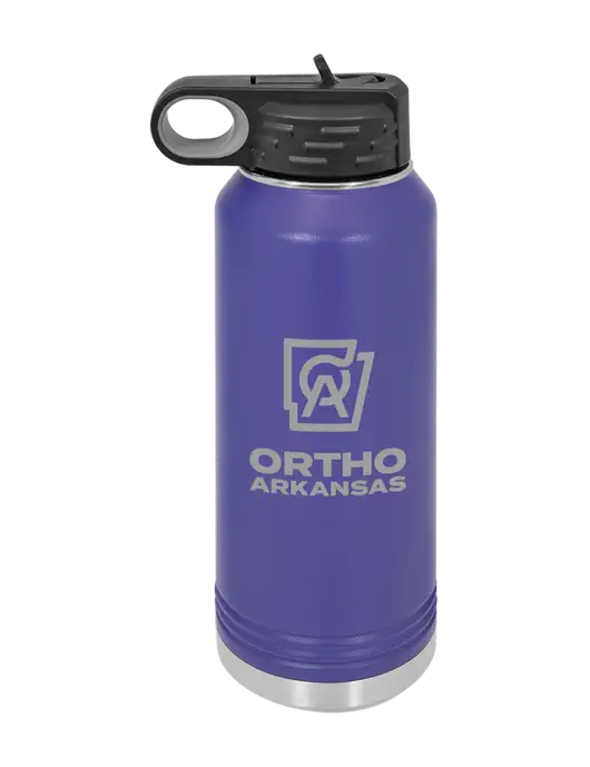 Polar Camel 32 oz Powder Coated Purple Vacuum Insulated Water Bottle w/Ortho Logo