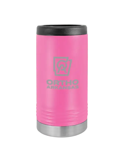 Polar Camel Powder Coated Pink Vacuum Insulated Slim Beverage Holder w/Ortho Logo