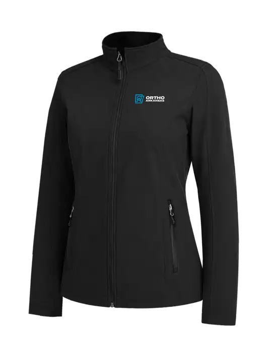 Black Womens Core Soft Shell Jacket w/Ortho Logo