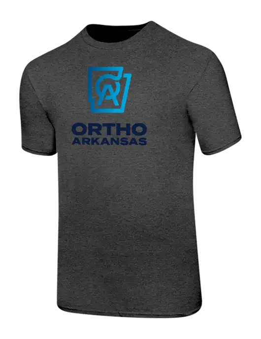 Ring Spun Dark Heather Grey 4.5 oz T-Shirt w/Ortho Logo