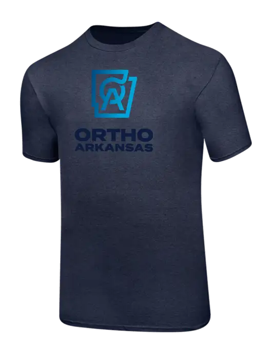 Ring Spun Heather Navy 4.5 oz T-Shirt w/Ortho Logo