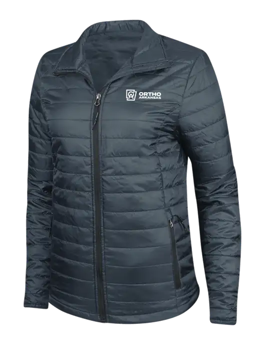 Navy Womens Puffy Packable Jacket w/Ortho Logo