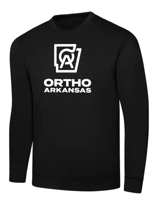 Black 7.8 oz Ring Spun Crew Sweatshirt w/Ortho Logo
