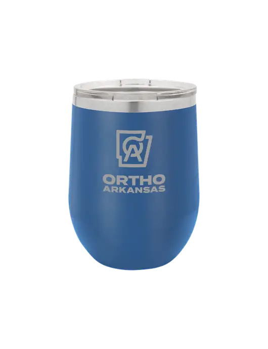 Polar Camel 12 oz Powder Coated Royal Vacuum Insulated Stemless Wine Tumbler w/Ortho Logo