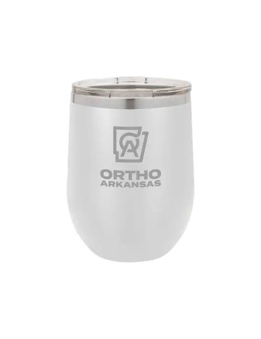Polar Camel 12 oz Powder Coated White Vacuum Insulated Stemless Wine Tumbler w/Ortho Logo