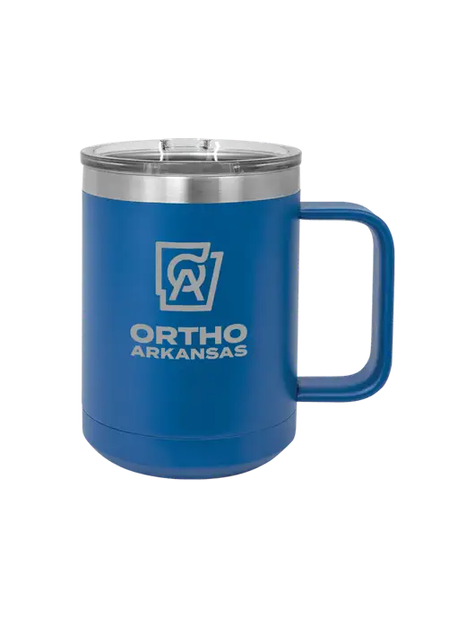 Polar Camel 15 oz Powder Coated Royal Vacuum Insulated Mug with Slider Lid w/Ortho Logo