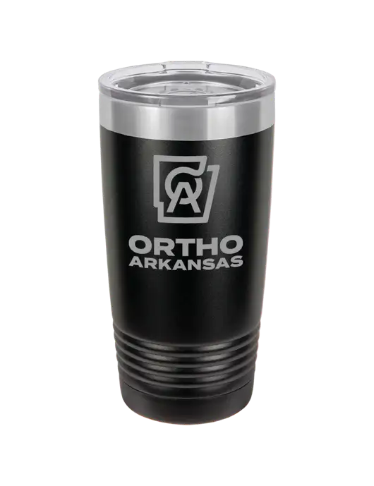 Polar Camel 20 oz Powder Coated Black Vacuum Insulated Tumbler w/Ortho Logo