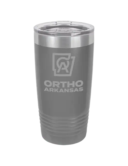 Polar Camel 20 oz Powder Coated Grey Vacuum Insulated Tumbler  w/Ortho Logo